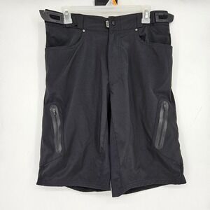 Zoic Shorts‎ Mens Large Black Cycling Adjustable Waist Zipper Pockets Biking